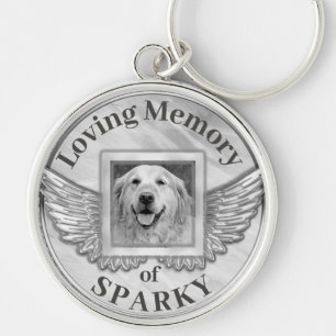 Llavero Personalizado Photo Dog Memorial Silver Keychain