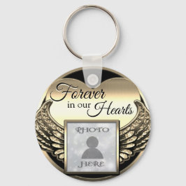 Llavero Personalizado Photo Gold Memorial Heart Keychain