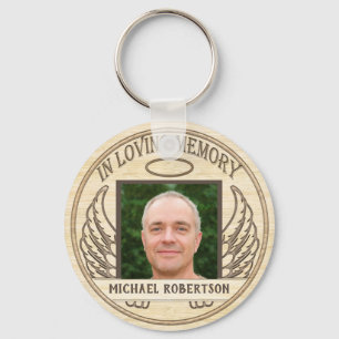 Llavero Personalizado Photo Memorial Wood Look