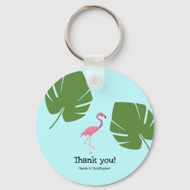Llavero Personalizado Pink Flamingo Favoritos Tropical Key (Anverso)