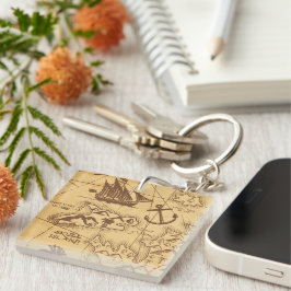 Llavero Personalizado Pirate mapa punto de tierra Familia