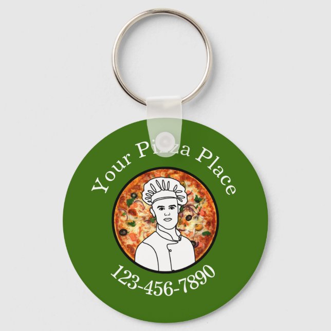 Llavero Personalizado Pizza Shop Keychain Promocional (Anverso)