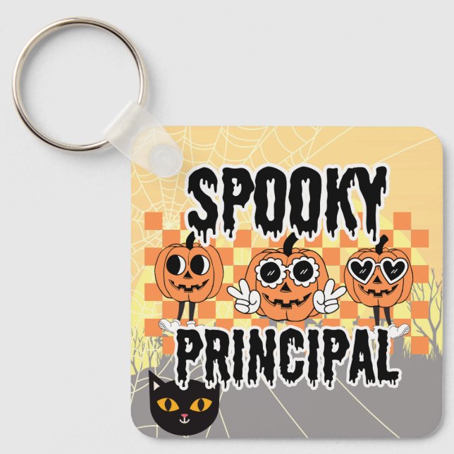 Llavero Personalizado principal de la escuela de Halloween (Anverso)
