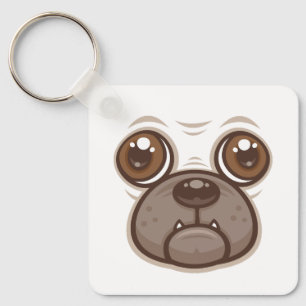 Llavero Personalizado Pug Mug Puppy Dog Face