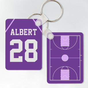 Llavero Personalizado Purple Basketball Court con nombre d