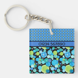 Llavero Personalizado Quirky Blue Moons Doble cara Keychai
