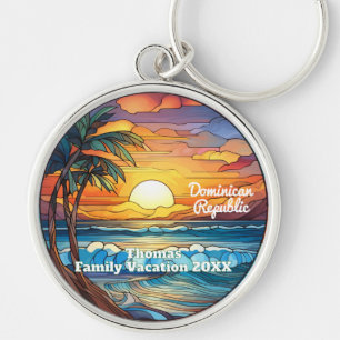 Llavero Personalizado República Dominicana Faux StainGlass
