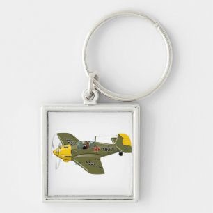 Llavero Personalizado retro avión de combate