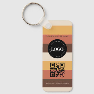 Llavero Personalizado retro rayado logotipo comercial barr