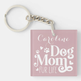 Llavero Personalizado rosado Rubor de Perro Mom