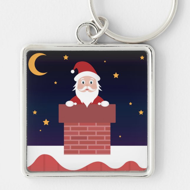 Llavero Personalizado Santa llega a la ciudad en Noche de  (Frente)