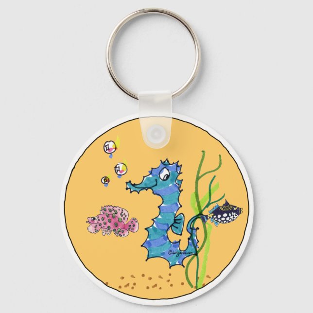 Llavero Personalizado Seahorse Cute Fish Keychain (Anverso)