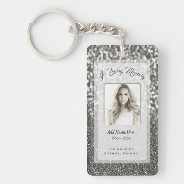Llavero Personalizado Silver Memorial Add Photo (Frente)