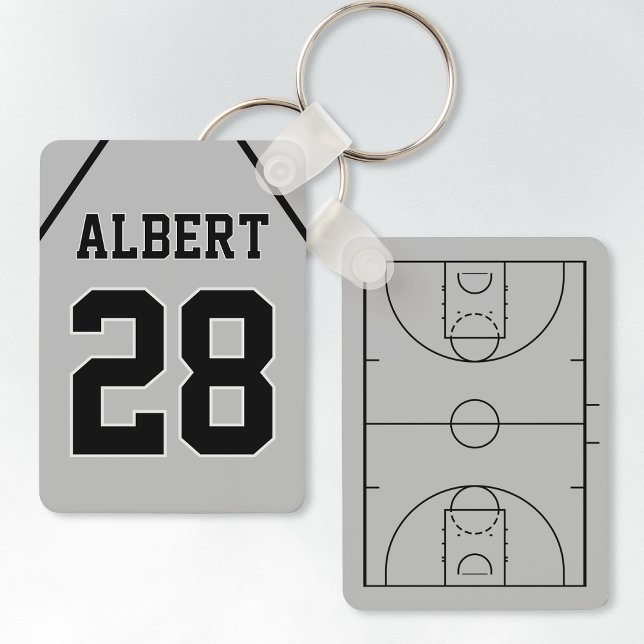 Llavero Personalizado Silver y Black Basketball Court y Je (Subido por el creador)