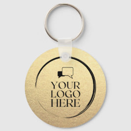 Llavero Personalizado Simple Clean Gold Negocios Tu logoti