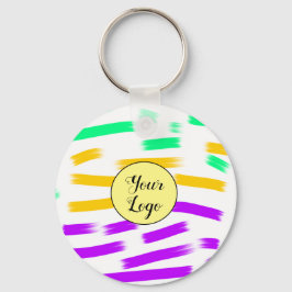 Llavero personalizado simple color de agua azul amarillo a