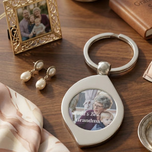 Llavero personalizado simple de la mejor abuela de
