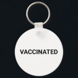 Llavero Personalizado simple y blanco negro vacunado<br><div class="desc">Tecla de personalizable simple y blanca vacunada. Minimalista estilo sencillo y elegante. blanco y negro</div>