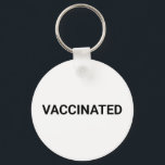 Llavero Personalizado simple y blanco negro vacunado<br><div class="desc">Tecla de personalizable simple y blanca vacunada. Minimalista estilo sencillo y elegante. blanco y negro</div>