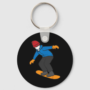 Llavero Personalizado Snowboarder Ilustracion diversión in