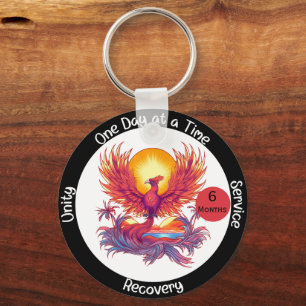 Llavero Personalizado Sobriety Milestone Gift - Phoenix