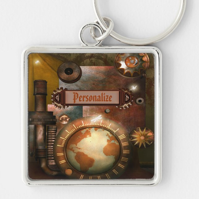 Llavero personalizado Steampunk hermoso (Frente)