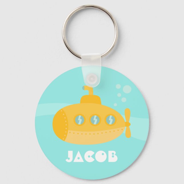 Llavero Personalizado Submarino Amarillo Lindo par (Anverso)