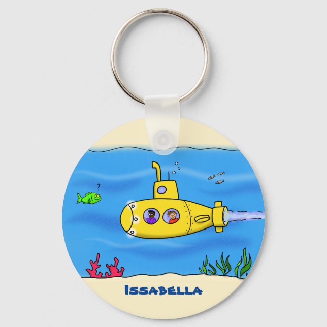 Llavero Personalizado submarino feliz (Anverso)