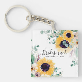 Llavero Personalizado Sunflowers Bridesmaids Regalos Añadi