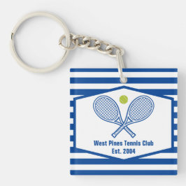 Llavero Personalizado Tennis Country Club Blue Striping