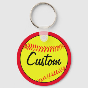 Llavero Personalizado Texto Rojo Fastpitch Equipo de Softb