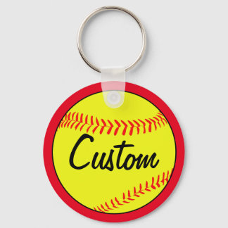 Llavero Personalizado Texto Rojo Fastpitch Equipo de Softb
