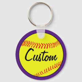 Llavero Personalizado Textos Purple Fastpitch Cadena de te