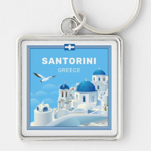 Llavero Personalizado Textos Santorini Grecia