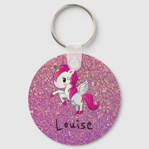 Llavero personalizado unicornio lindo del llavero
