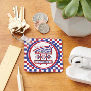 Llavero Personalizado USA 250–Marquesina Retro Patriótica