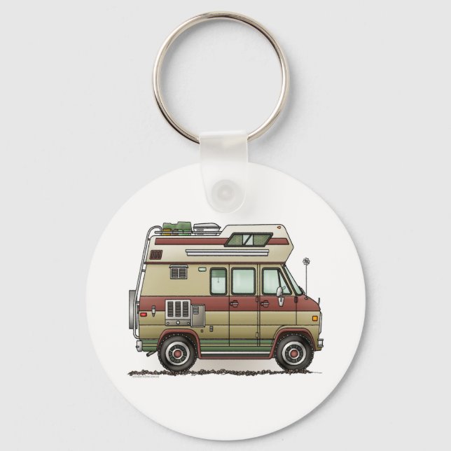 Llavero Personalizado Van Camper RV Keychain (Anverso)