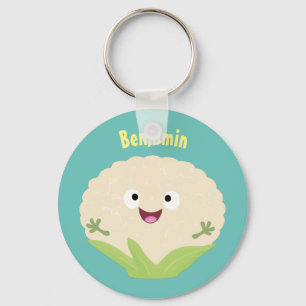 Llavero Personalizado vegetal de coliflor alegre y dulce