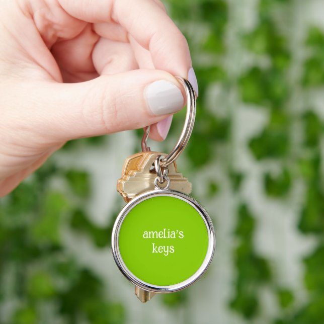 Llavero Personalizado Verde Brillante de Moda (Mano)