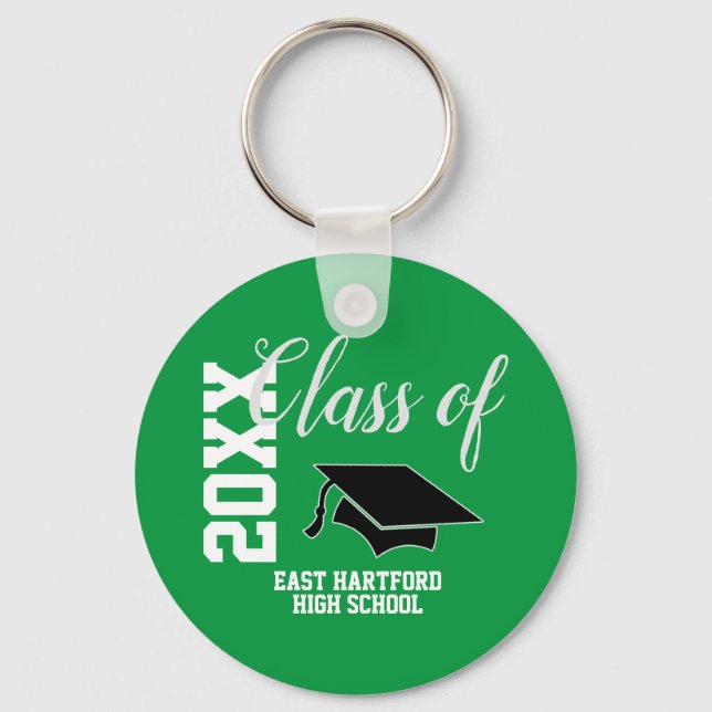 Llavero Personalizado Verde Clase 2023 Favor Keychain (Anverso)