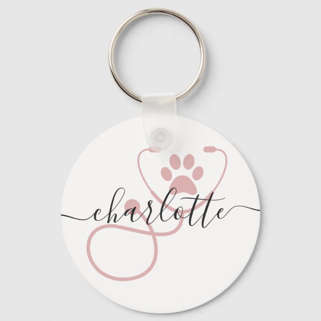 Llavero Personalizado Veterinaria Veterinaria Asistente de (Anverso)