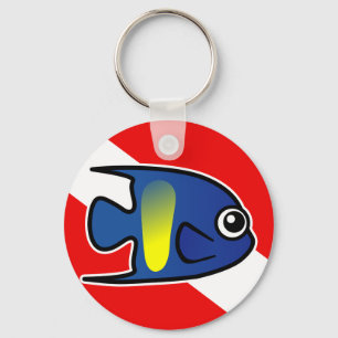 Llavero Personalizado Yellowbar Angelfish Bandera de buceo