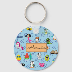 Llavero Personalizados brillan lindos personalizados azule
