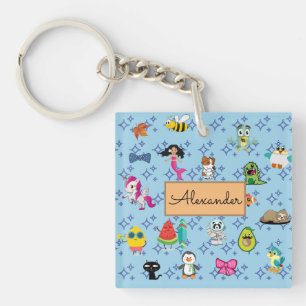 Llavero Personalizados brillan lindos personalizados azule