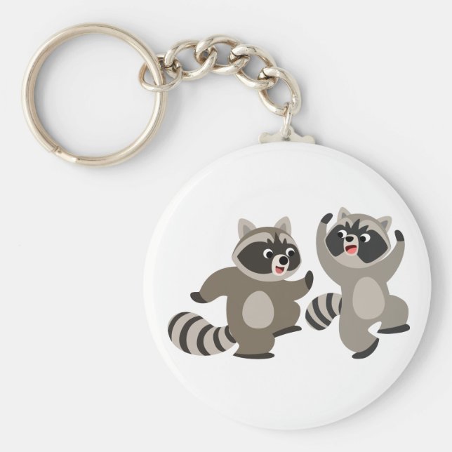 Llavero Personalizados de baile lindo Raccoons (Frente)