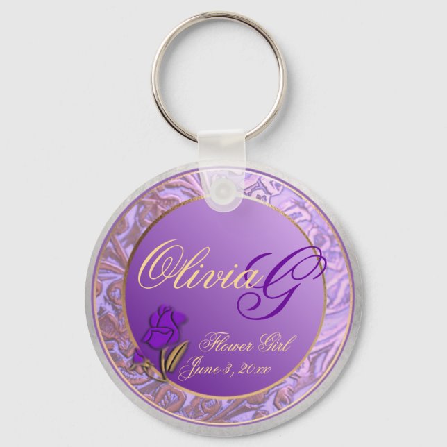 Llavero Personalizados de Chicas de flores de lavanda Keep (Anverso)