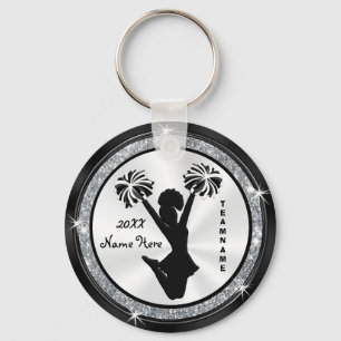 Llavero Personalizados de color negro, blanco y plateado a