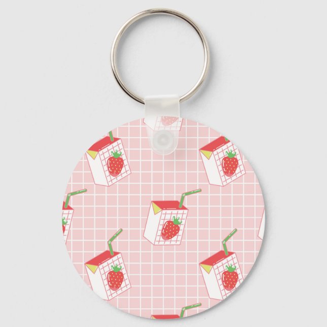 Llavero Personalizados de fresa de leche: Patrones jugueto (Anverso)