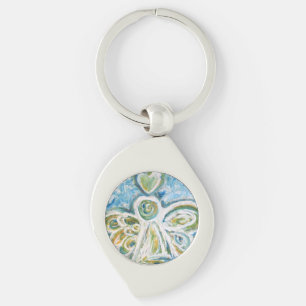 Llavero Personalizados del Angel Guardian Azul de Oro