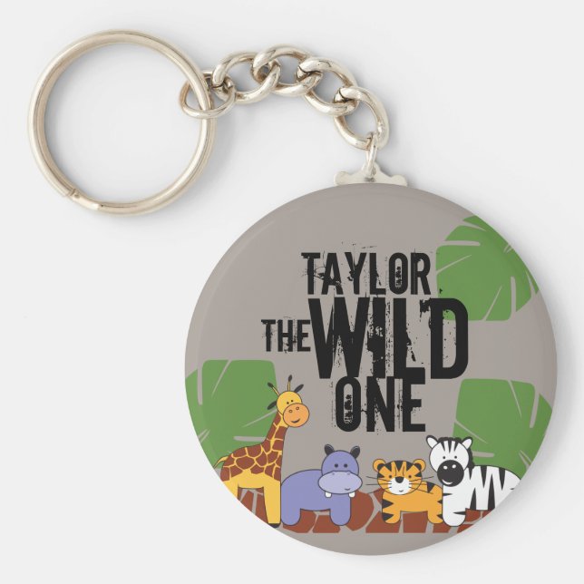 Llavero Personalizan los animales salvajes de un Safari de (Frente)